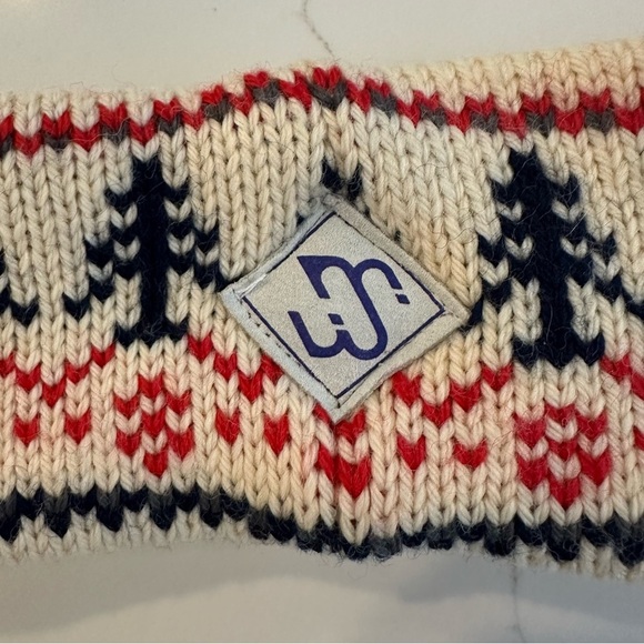 Merkley Headgear 100% wool knit headband vintage tree pattern winter unisex - Picture 6 of 6